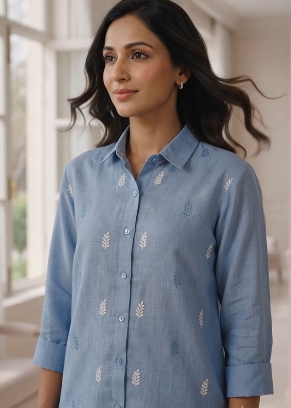 Blue Whisper Linen Set