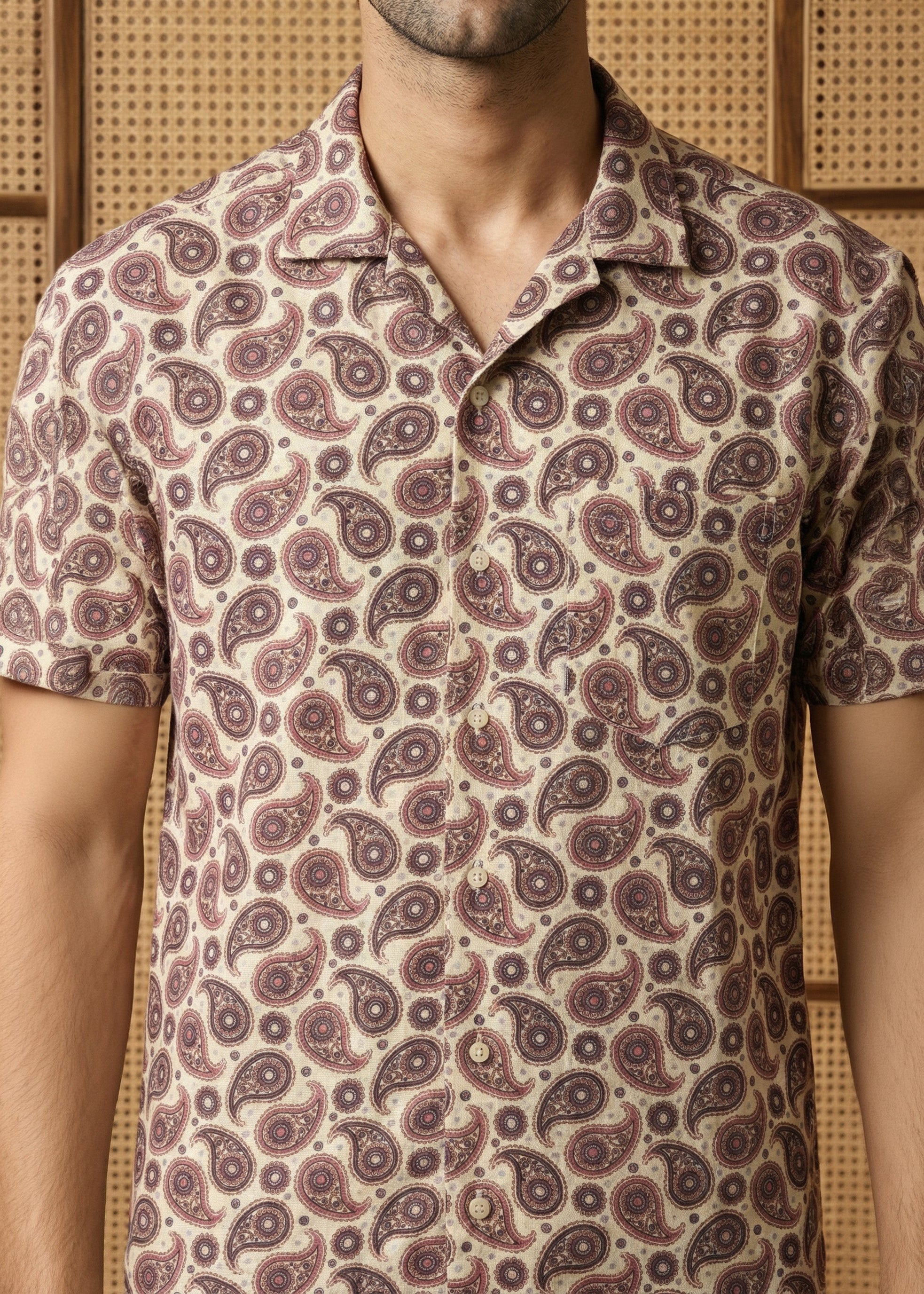 Maroon Paisley Shirt