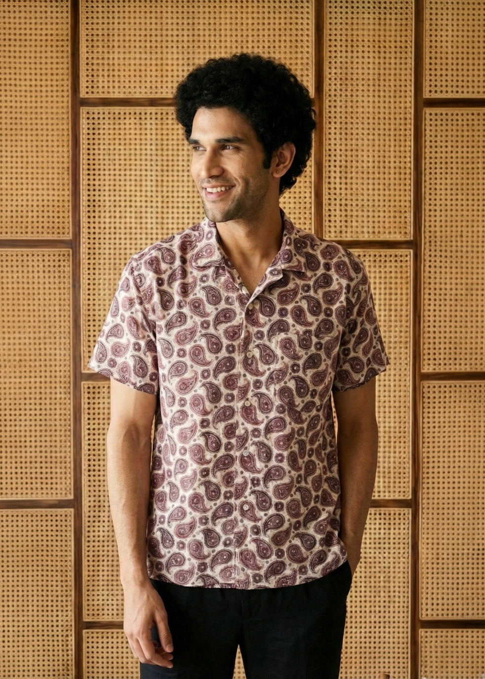 Maroon Paisley Shirt