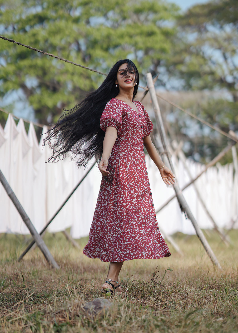Burgundy Sheath Dress