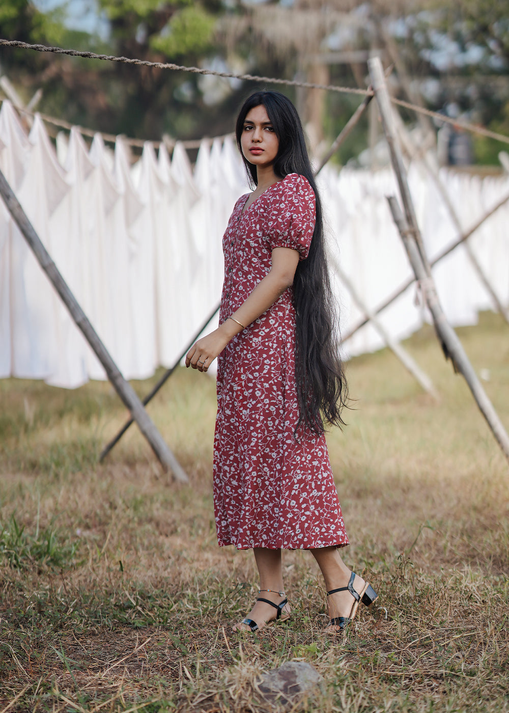 Burgundy Sheath Dress