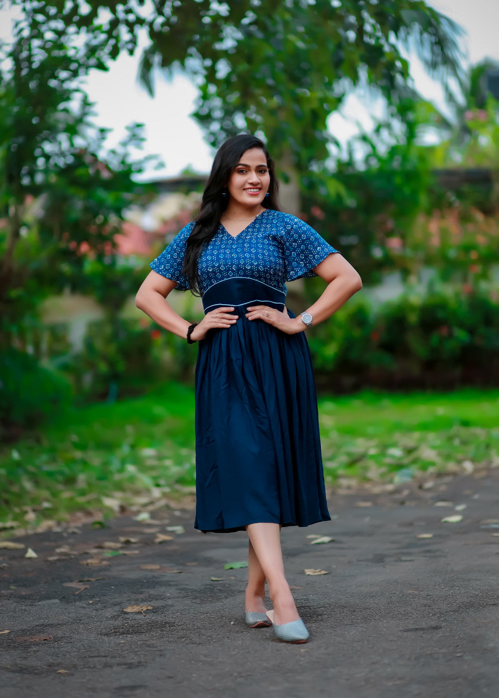Printed Yoke Dress