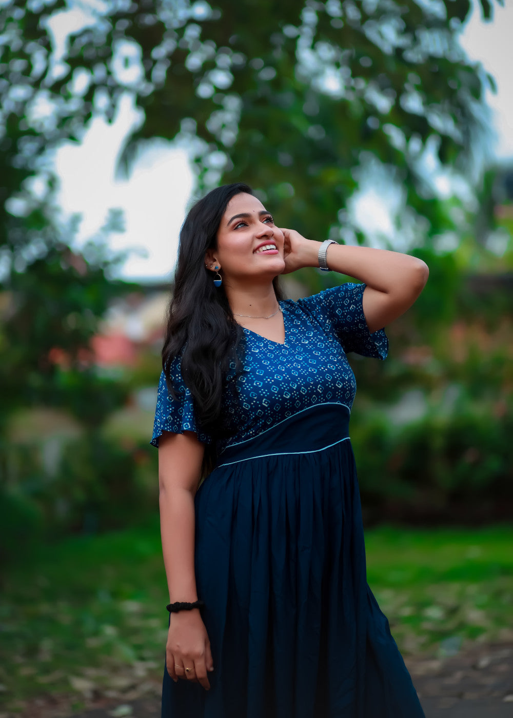 Printed Yoke Dress
