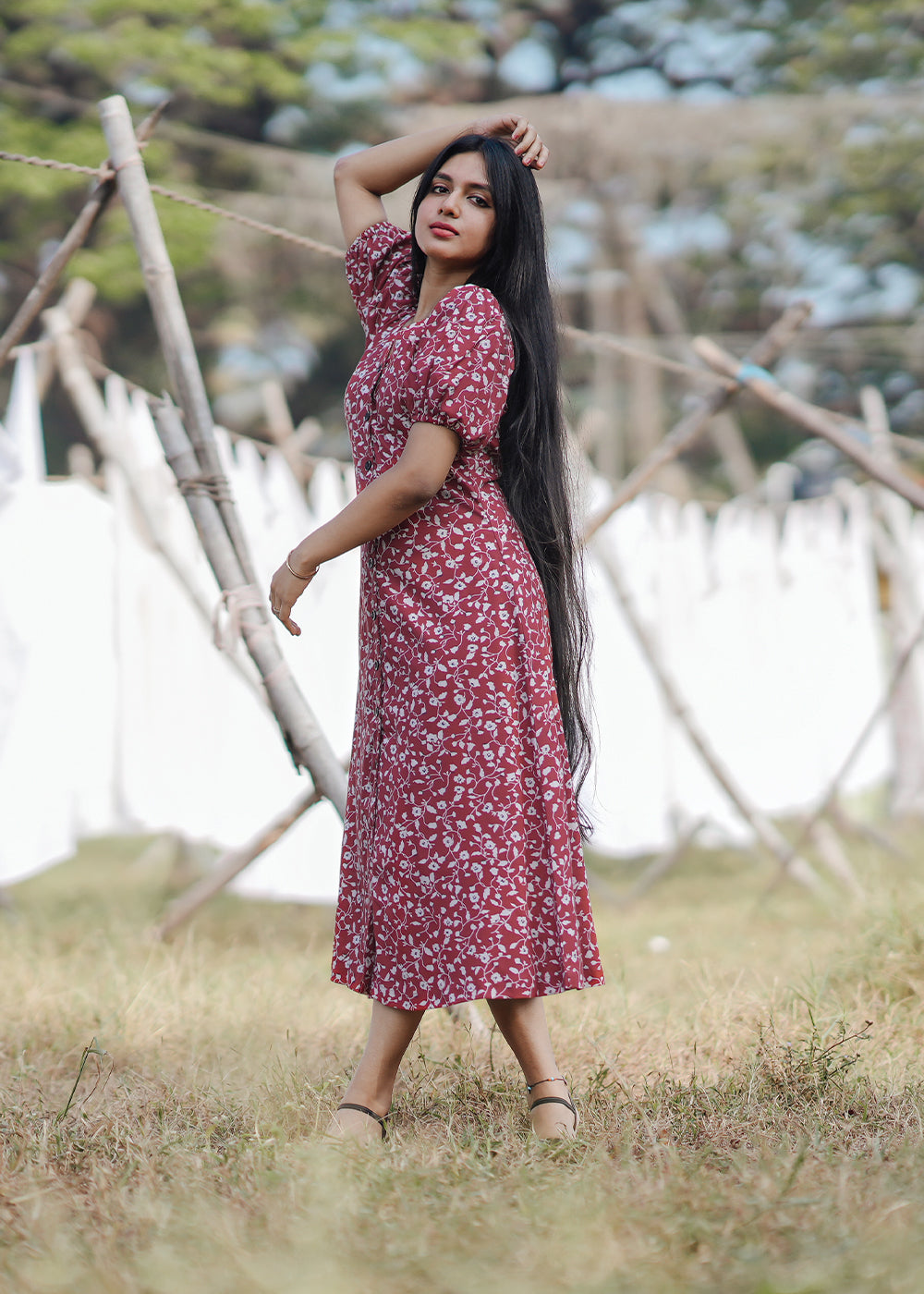 Burgundy Sheath Dress