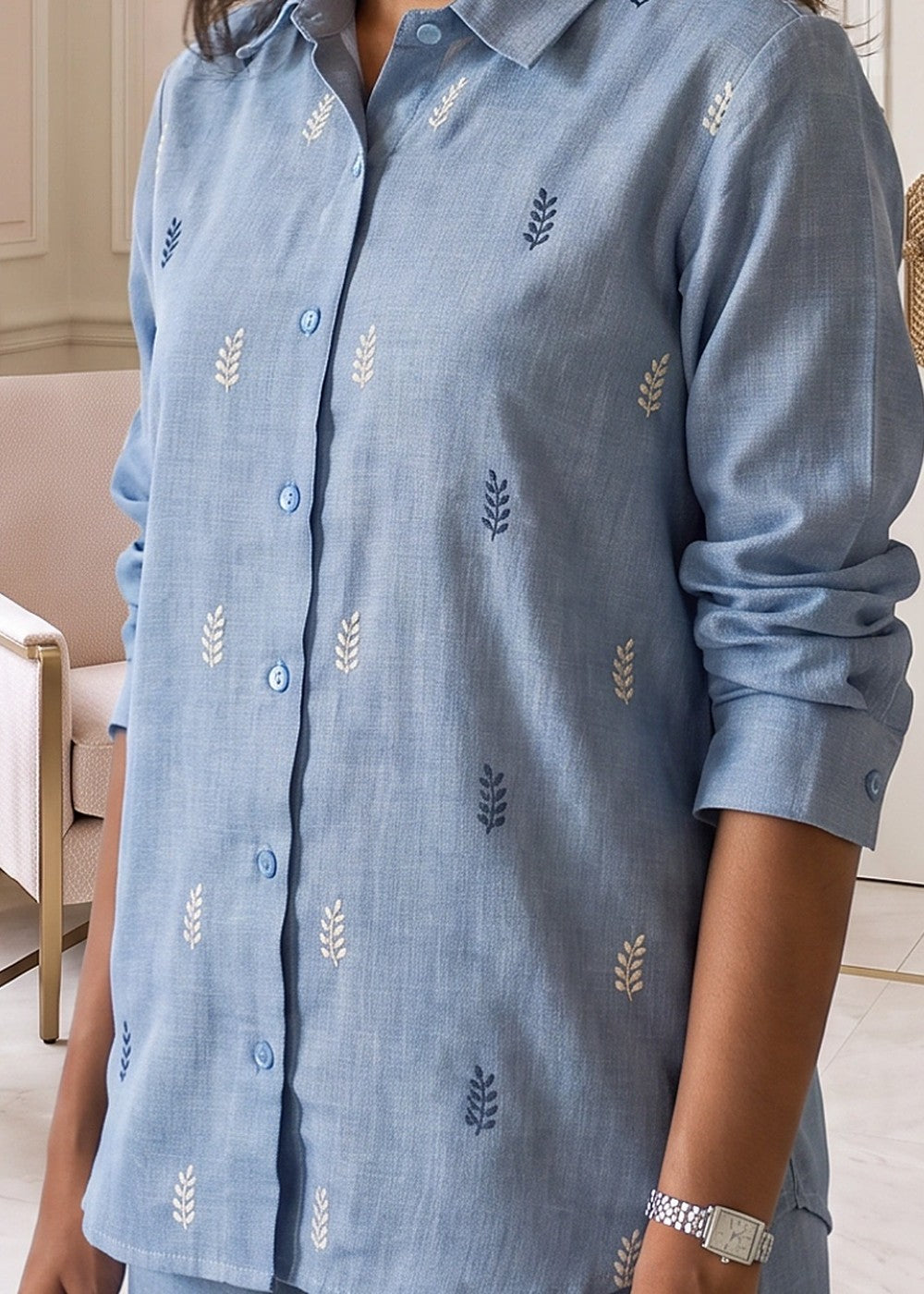Blue Whisper Linen Set