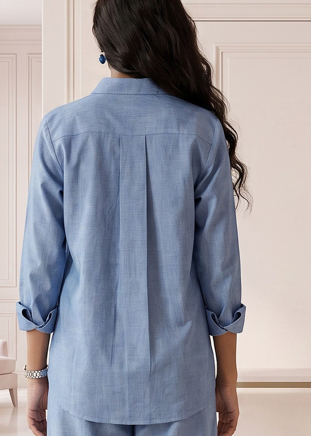 Blue Whisper Linen Set