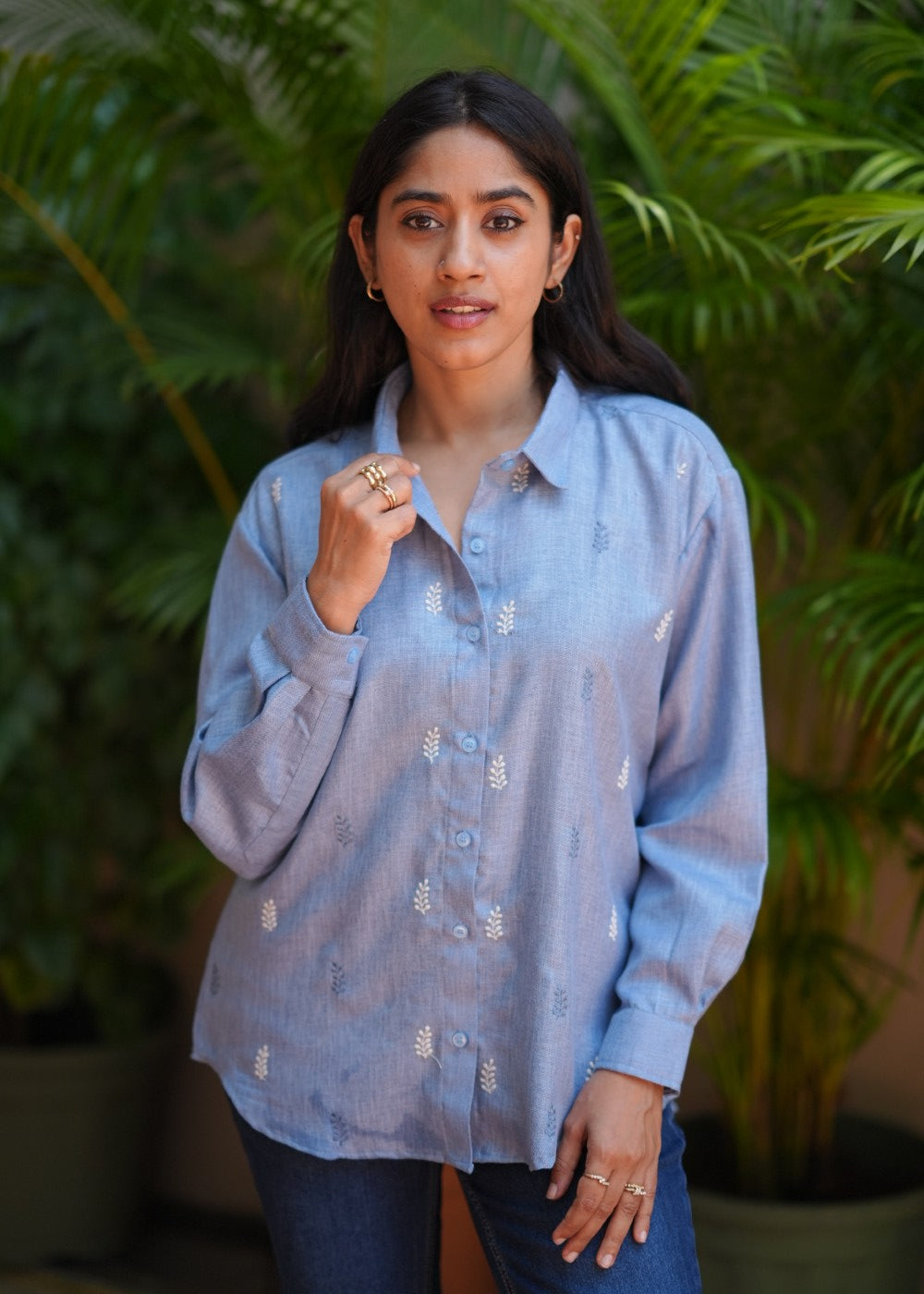 Linen Blue Petal Shirt