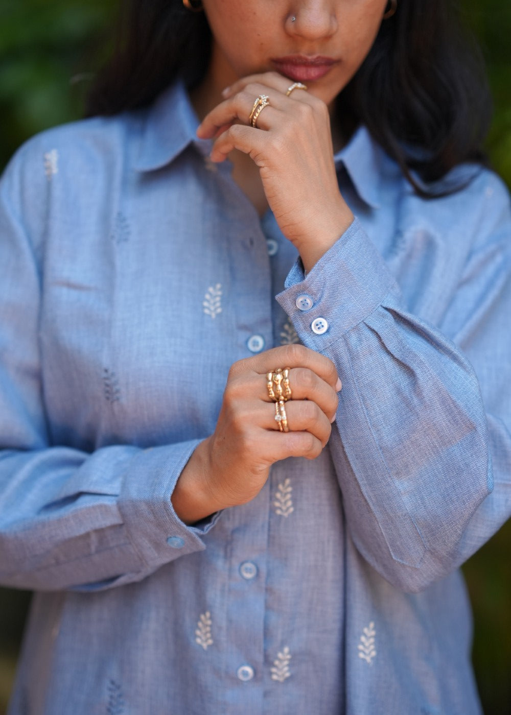 Linen Blue Petal Shirt