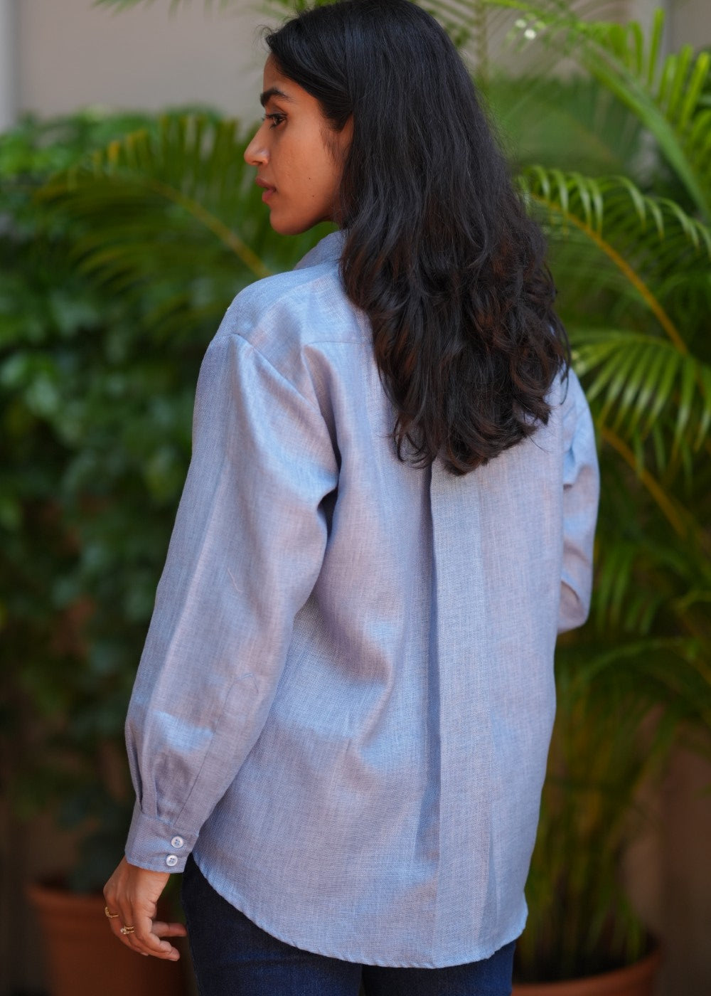 Linen Blue Petal Shirt