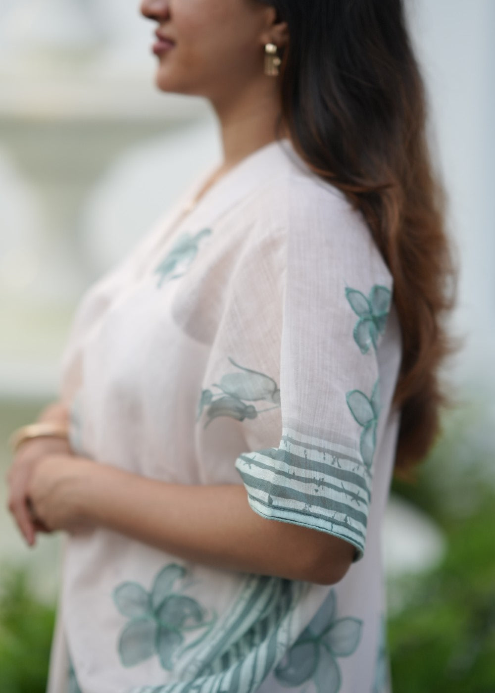 Sage Petal Linen Kaftan