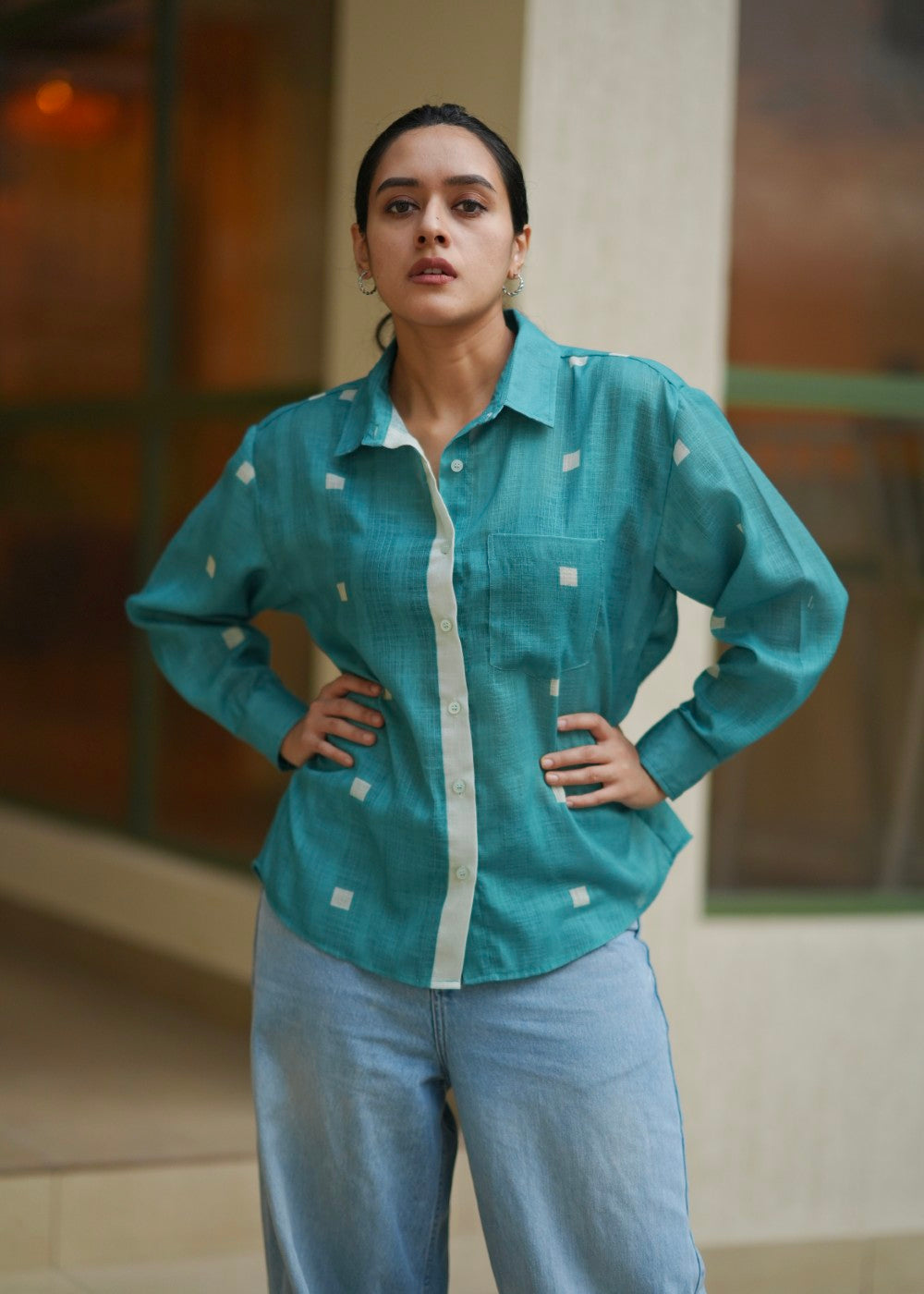 Linen Teal Shirt