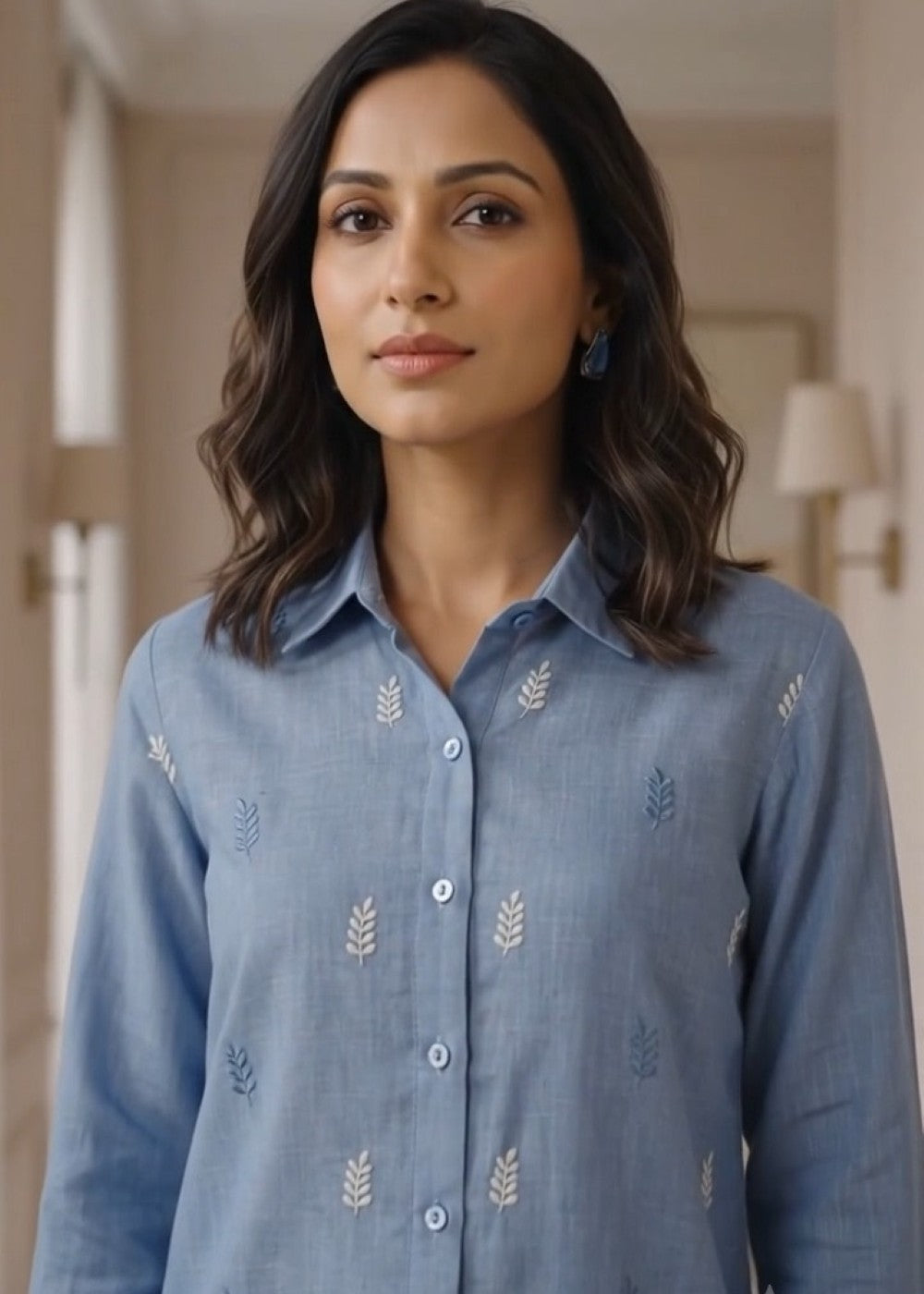 Blue Whisper Linen Set