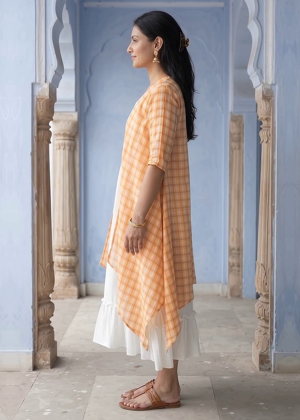 Orange Check Duster