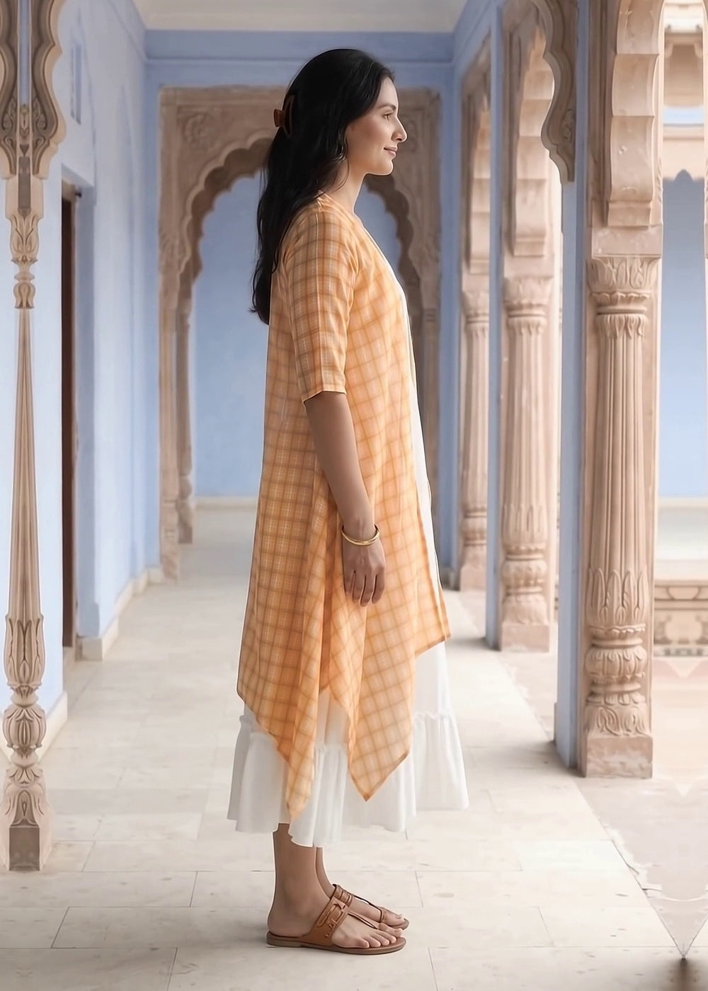 Orange Check Duster