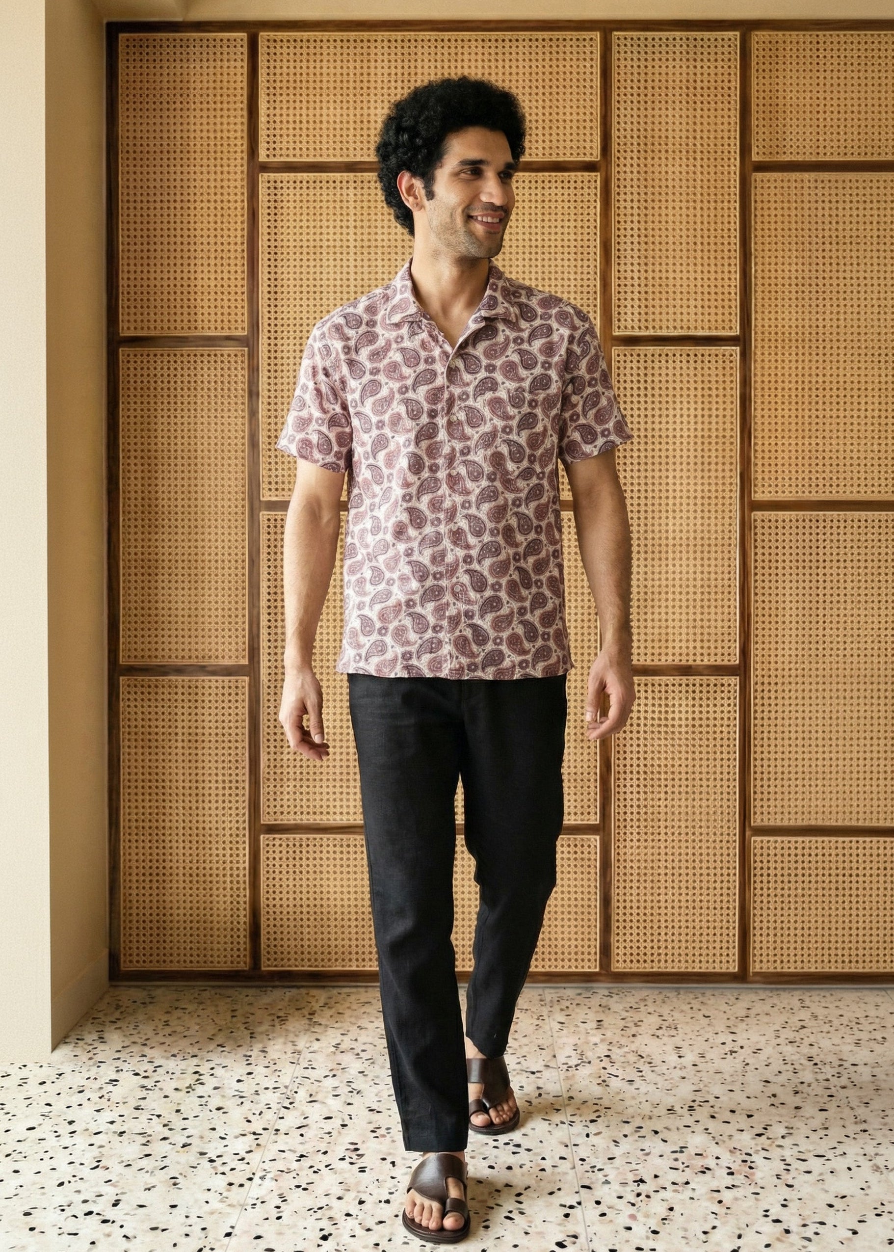 Maroon Paisley Shirt