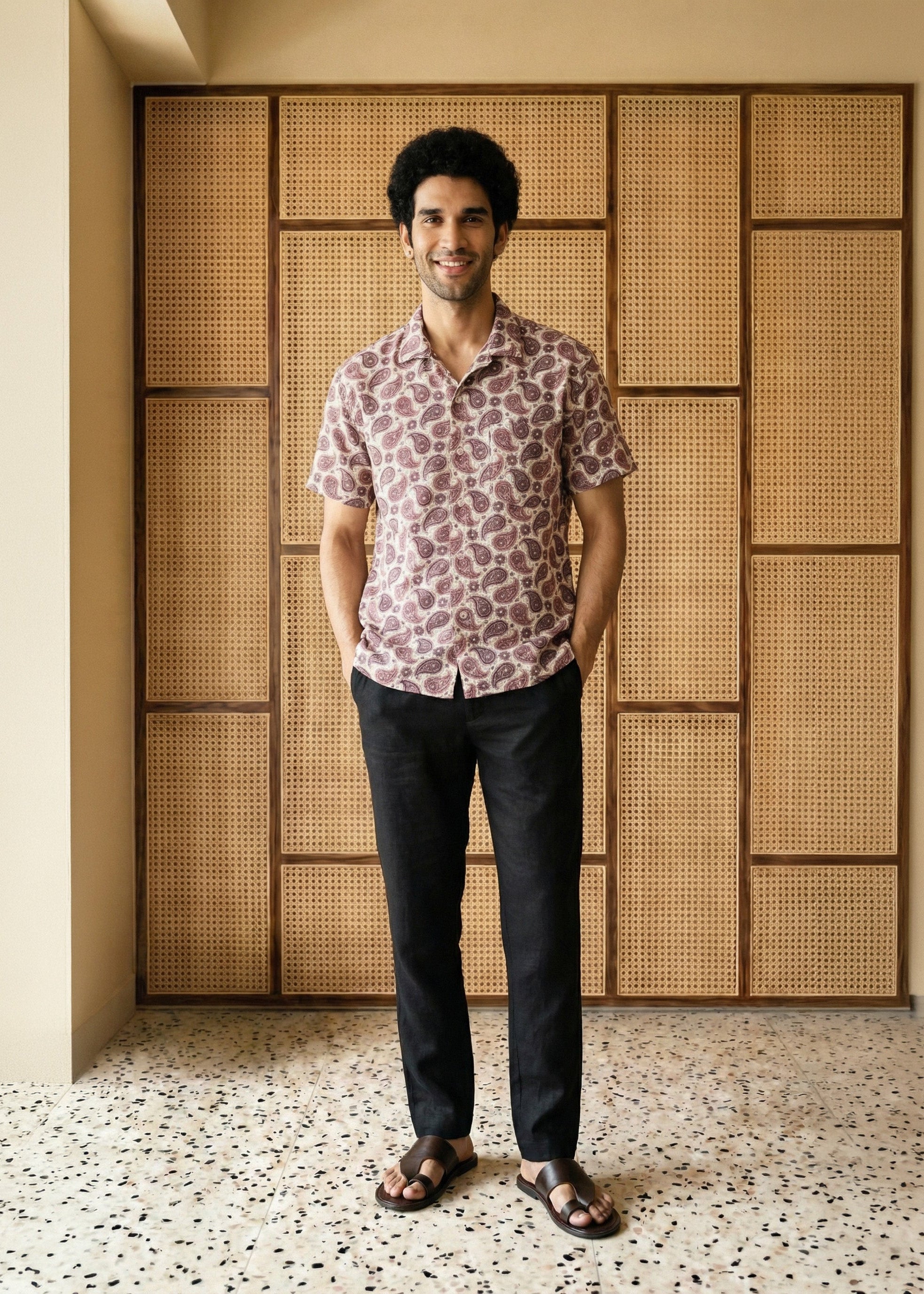 Maroon Paisley Shirt