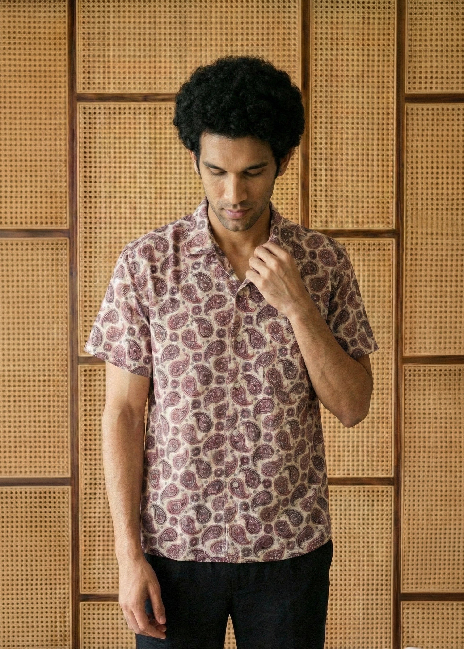 Maroon Paisley Shirt