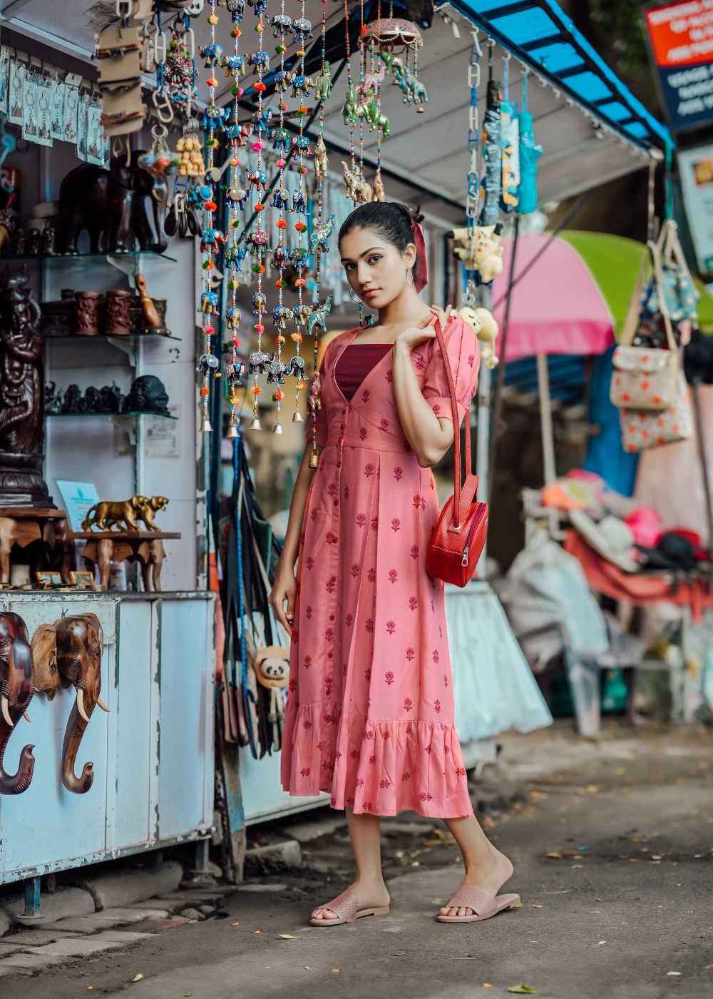 Coral Floral Dress