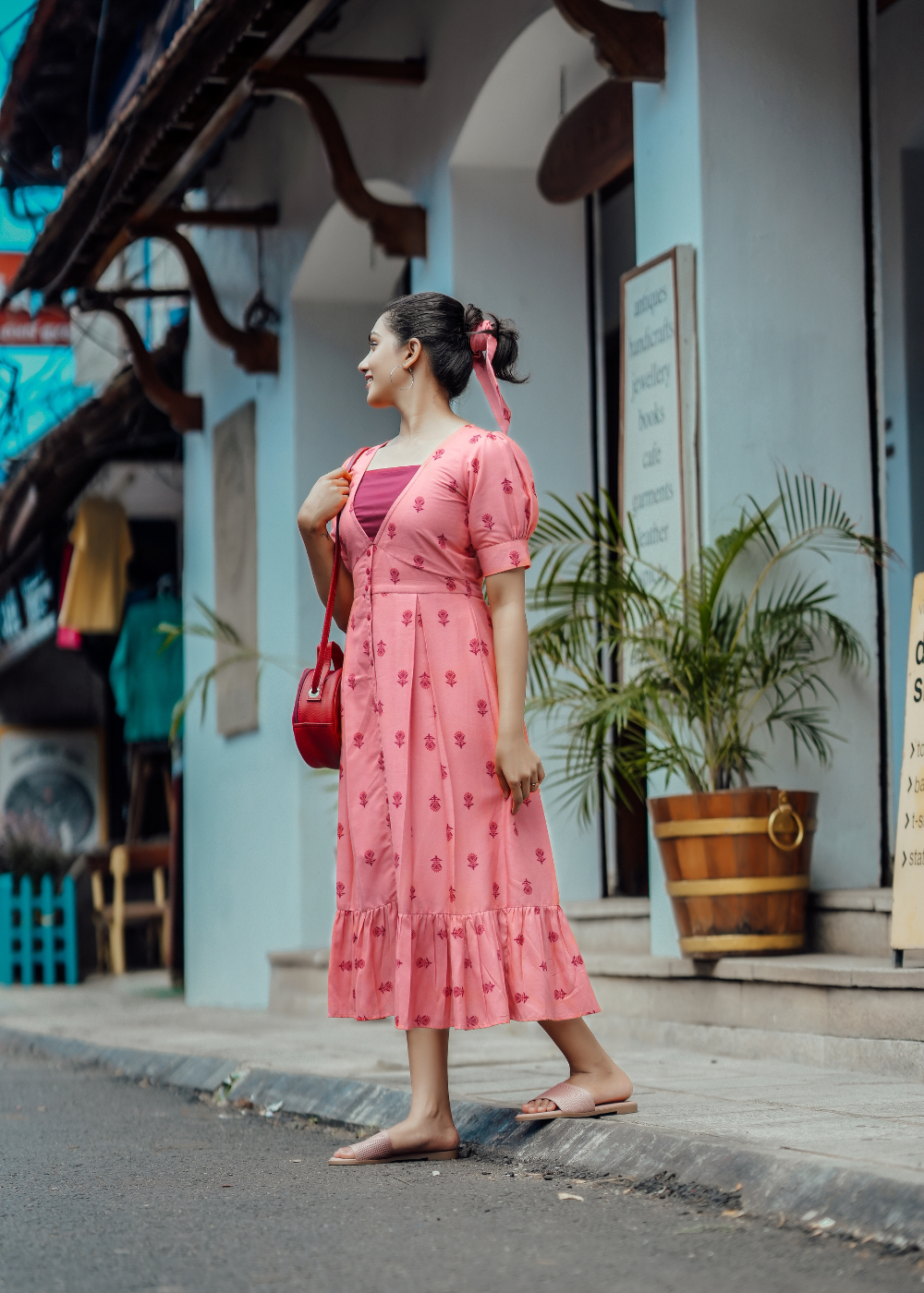 Coral Floral Dress